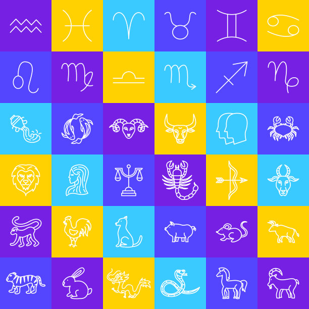 星座运势线性图标图片下载