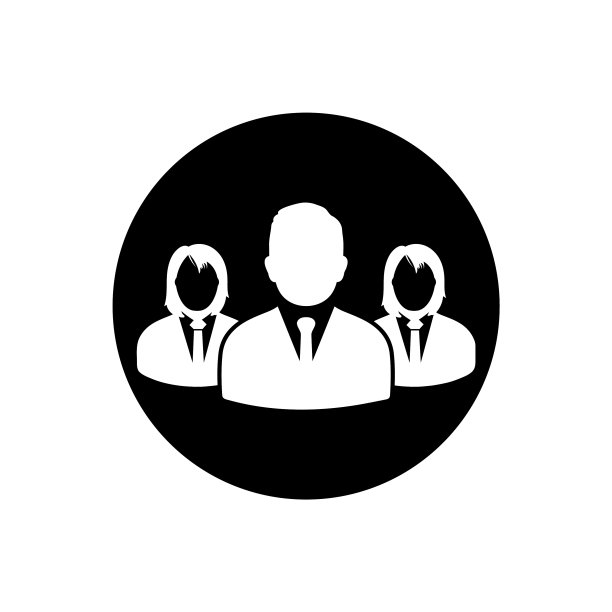 公司业务团队图标圆形按钮风格图片下载