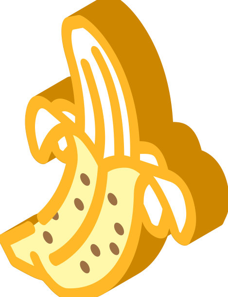香蕉皮等距图标图片下载