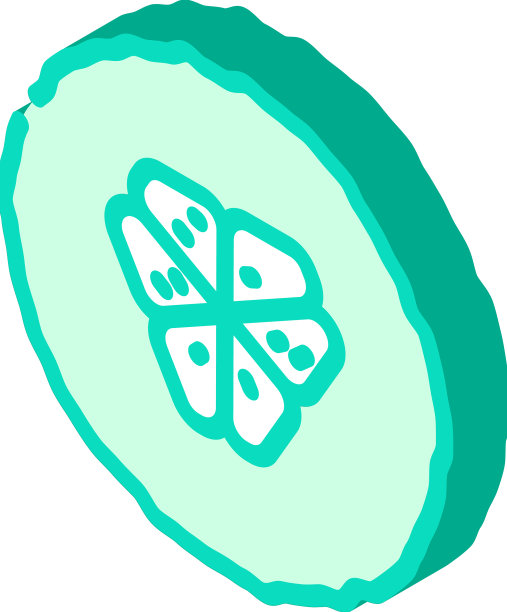 切黄瓜等距图标图片下载