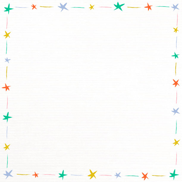 可爱的彩色星星框架在米色的背景图片下载