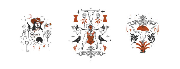 手绘抽象图形剪贴画图片下载