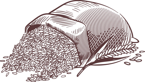 满袋粮食雕刻米袋图片下载