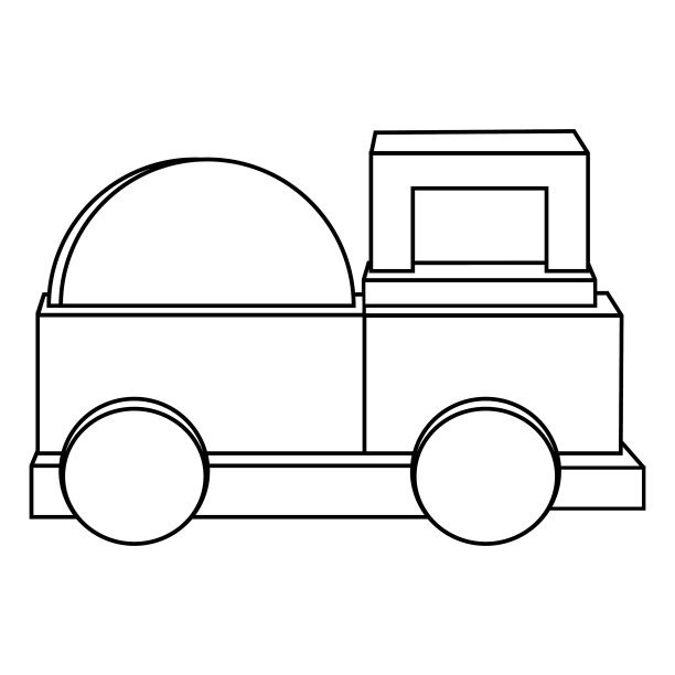 装着木块沙子的建筑卡车图片下载