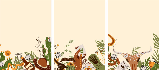 狂野西部，动物头骨牌图片下载