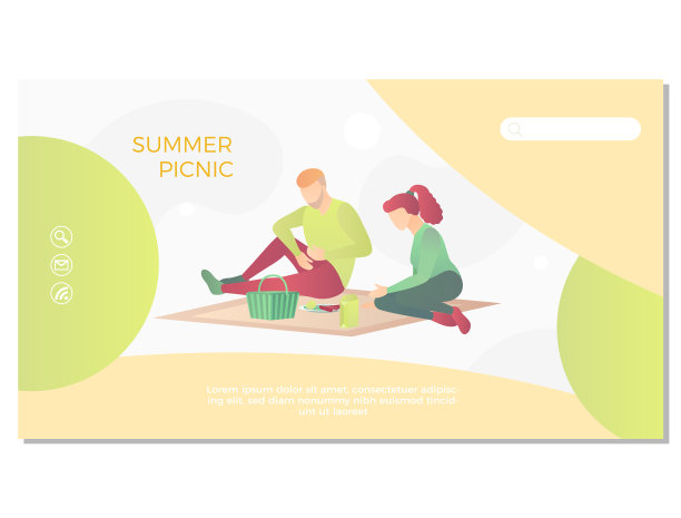 家庭野餐登陆页面模板图片下载