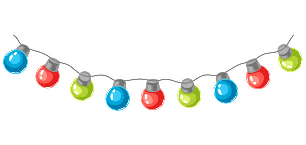 灯泡花环的快乐图片下载