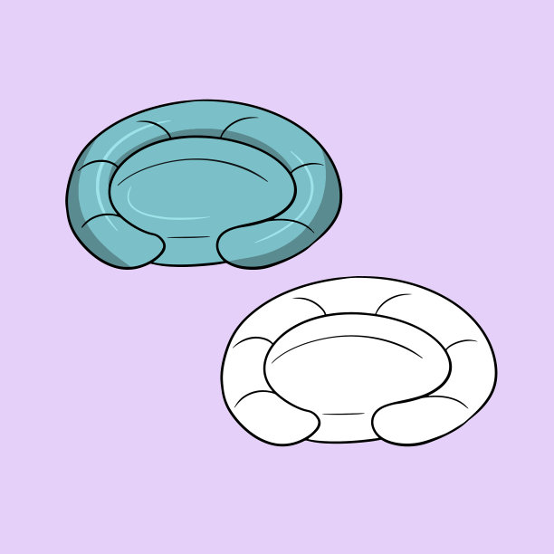 一组图片，蓝色的狗枕头垫图片下载