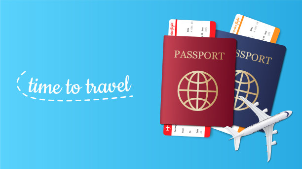 旅行横幅设计护照机票飞机图片下载