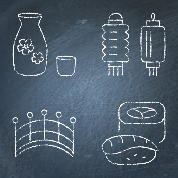 日本传统符号图标套装图片下载