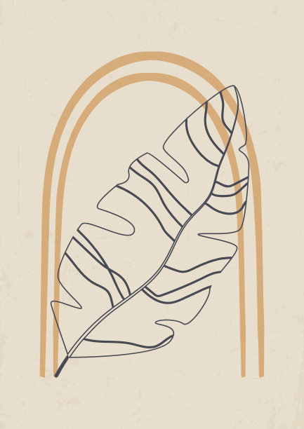 美学与线性叶海报图片下载