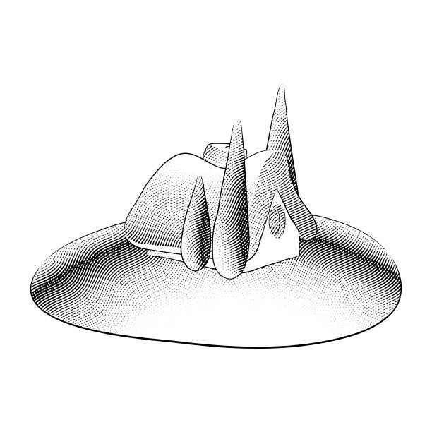 在有高大树木的花园里雕刻的童话房子图片下载