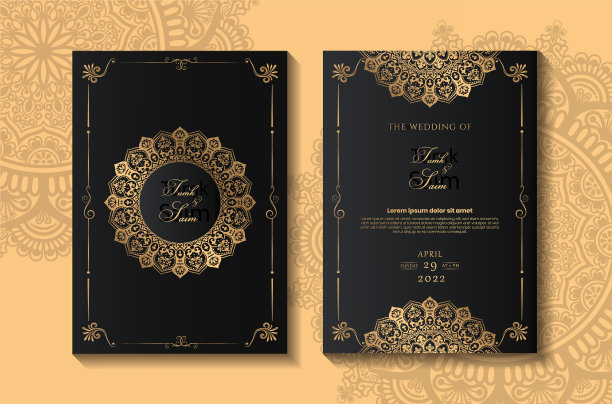 婚礼请帖设计图片下载