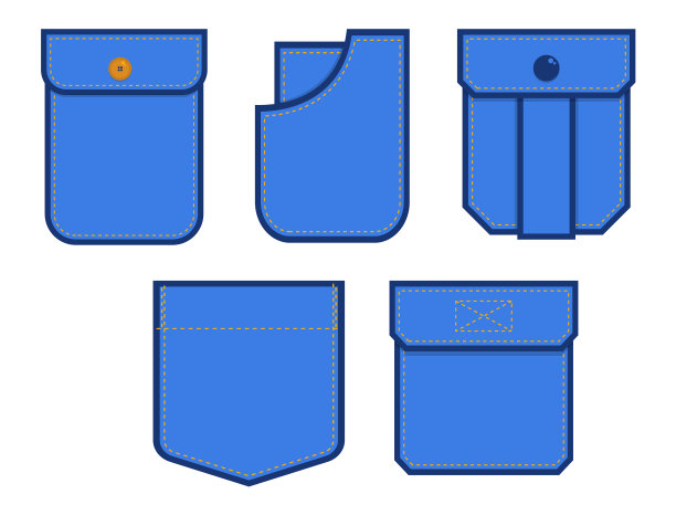 时尚口袋图标设置可编辑笔画图片下载