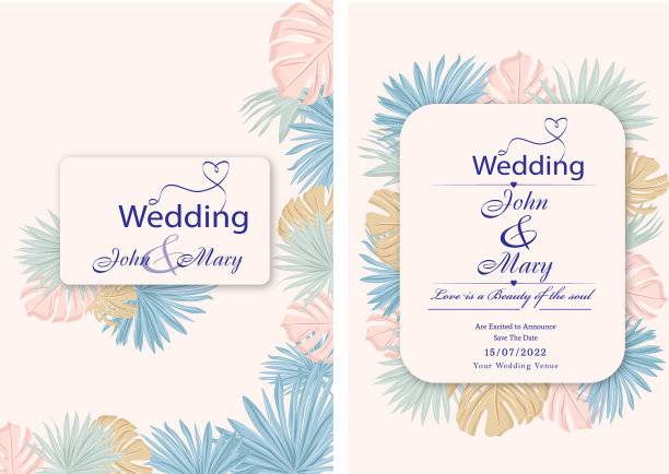 花的风格美丽的花婚礼请柬c图片下载