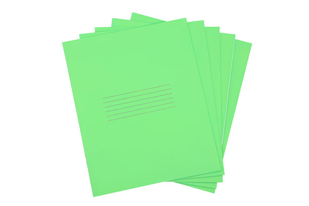 绿色的笔记本被孤立在白色的背景上图片下载