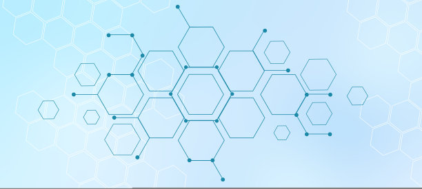 医疗背景与蓝色多边形蓝色背景上的信息。图片下载