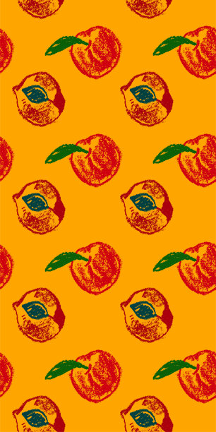 桃子无缝模式。向量油桃壁纸。图片下载