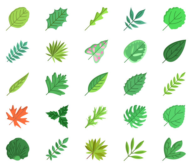 各种叶子图标集图片下载