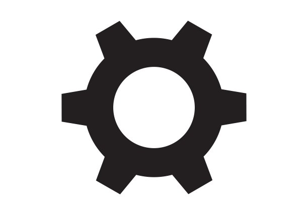 扁平风格的隔离齿轮元件图片下载