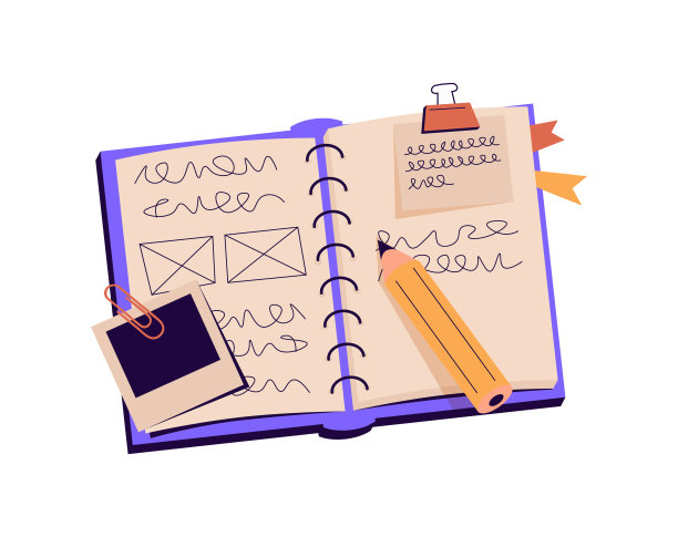 笔记本，纸记事本和笔。日记时间表记事本空白页。散落的记事本、日记、记事本图片下载