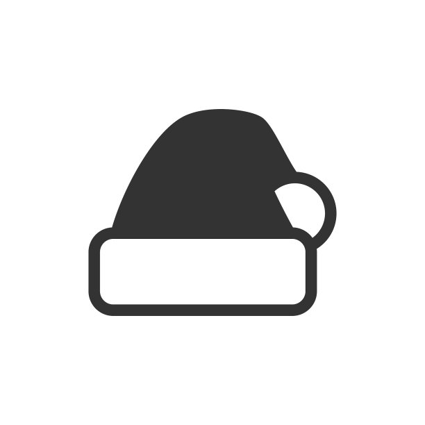 圣诞老人帽子袜子帽剪影图标剪纸图片下载