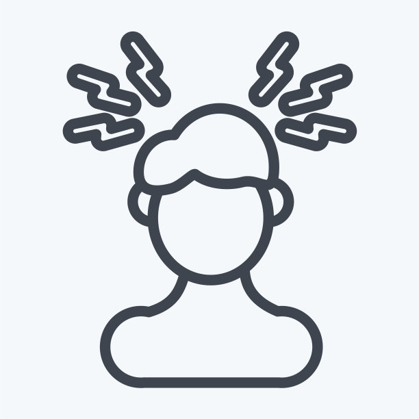 头痛图标适合流感符号线条风格图片下载