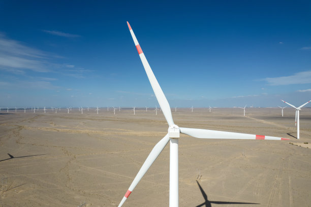 戈壁风电场鸟瞰图图片下载