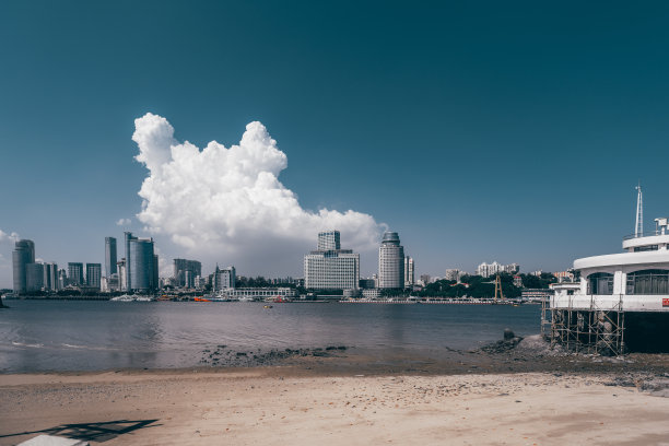 从鼓浪屿到中国福建省厦门岛的沿海风景-库存照片图片下载