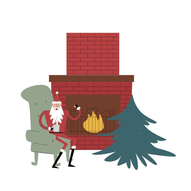 圣诞老人正在读一封穿着舒适的绿色衣服的信图片下载