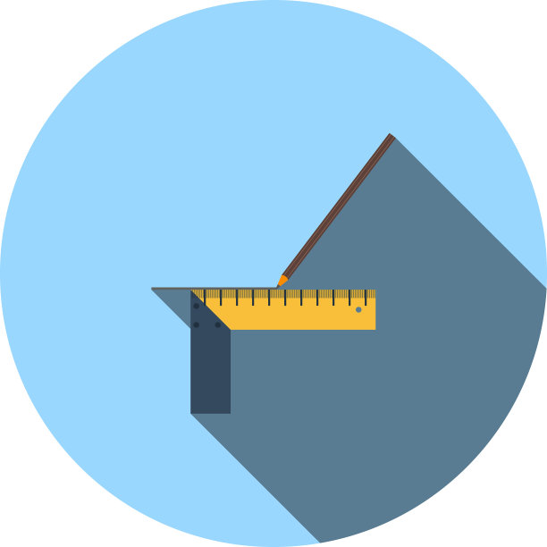 带刻度图标的铅笔线图片下载