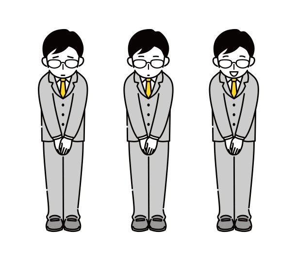 一个商人鞠躬的插图。图片下载