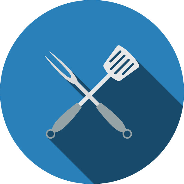 交叉油炸铲和叉子图标图片下载