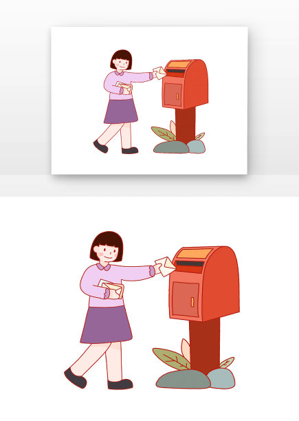 漫画人物邮箱寄信图片下载