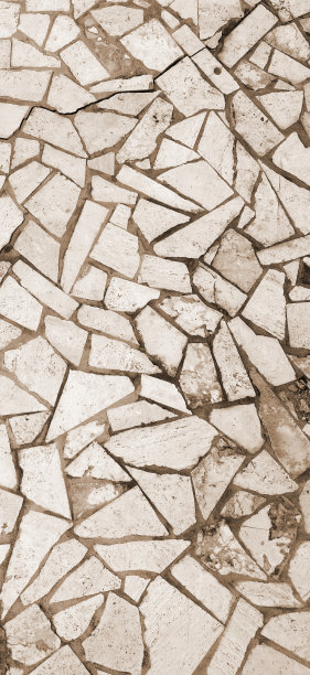 破碎瓷砖马赛克图案。室内背景。瓷砖墙。对称的旗帜。深褐色的风格。垂直的背景图片下载