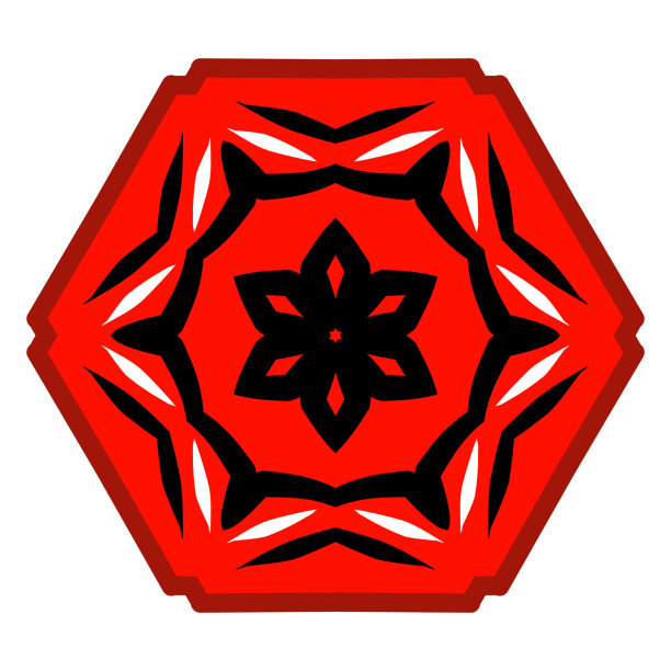 红色和黑色和白色花瓣形状的图案图片下载