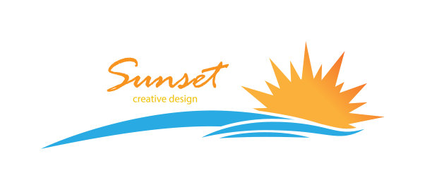 夕阳西下，太阳正躲在地平线后面等待图片下载