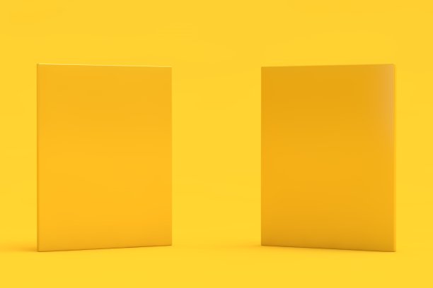黄色空几何形状3D空白模板图片下载