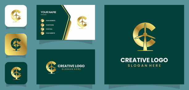 字母c和风车职业的图形图片下载