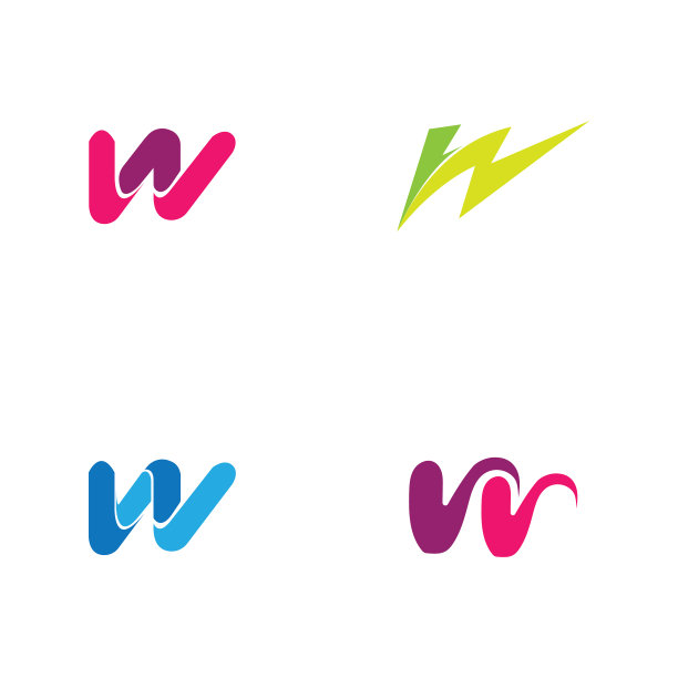 字母W商业企业抽象统一logo图片下载