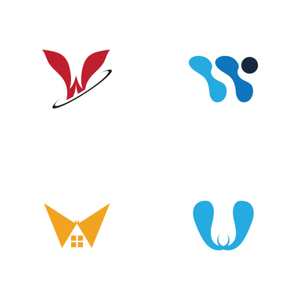字母W商业企业抽象统一logo图片下载
