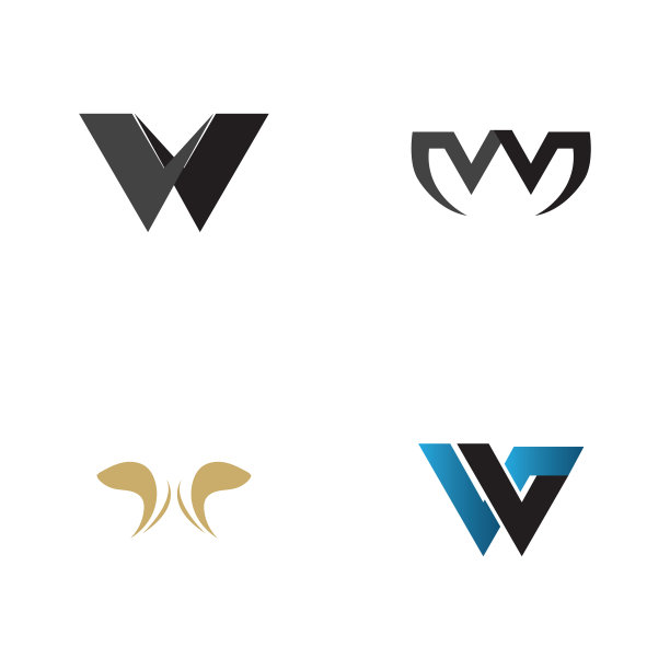 字母W商业企业抽象统一logo图片下载