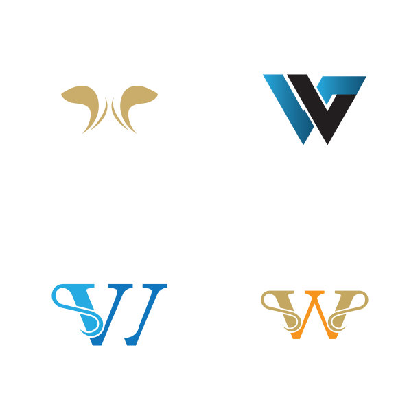 字母W商业企业抽象统一logo图片下载