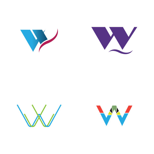 字母W商业企业抽象统一logo图片下载