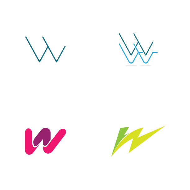 字母W商业企业抽象统一logo图片下载