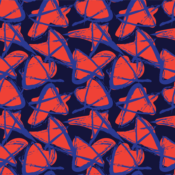 星形笔画无缝花纹设计图片下载