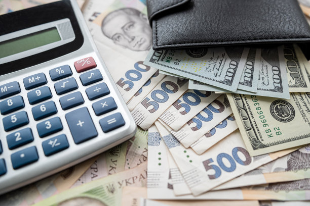 钱背景钱包计算器美元与格里夫尼亚图片下载