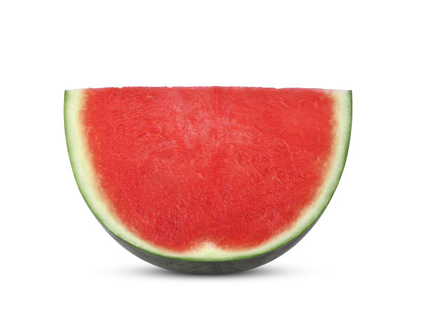 西瓜切成片，单独放在白色上图片下载