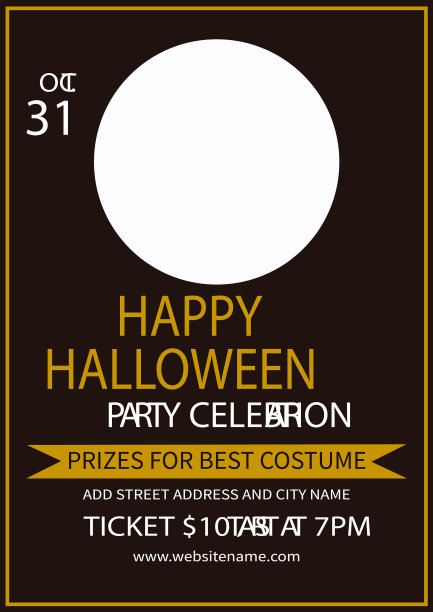 万圣节派对庆祝海报传单设计图片下载