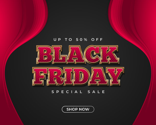 黑色星期五销售横幅或海报与3d文本图片下载